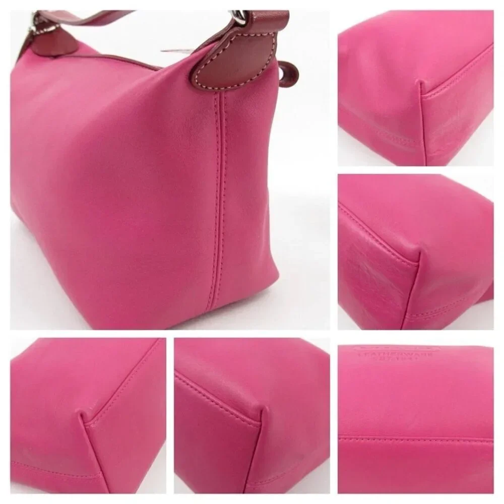 COACH 1941 DEMI LEATHERWARE FUCHSIA PINK RED LEATHER BAGUETTE CHARM TAG NEW NWOT